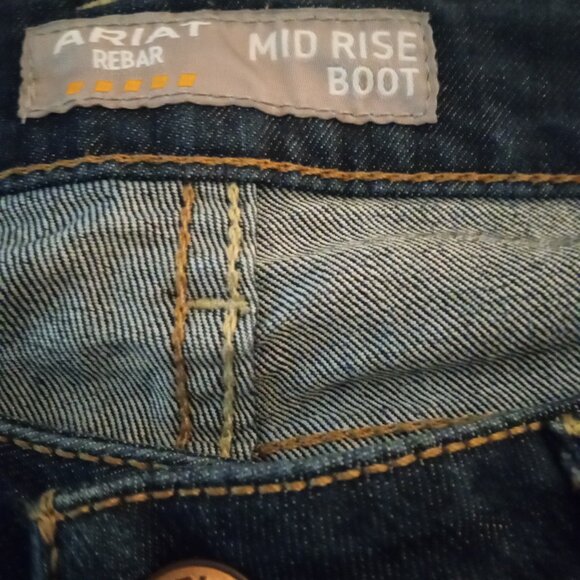Women's Ariat Rebar Mid Rise DuraStretch Riverter Bootcut Size 31S - Picture 14 of 15